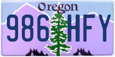 OR license plate 986HFY