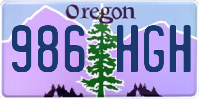 OR license plate 986HGH