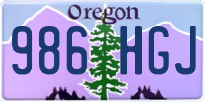OR license plate 986HGJ