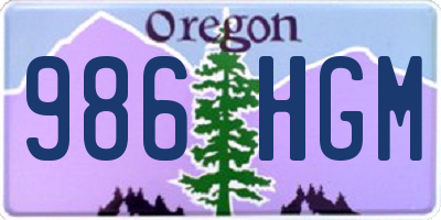 OR license plate 986HGM