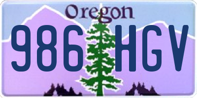 OR license plate 986HGV