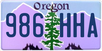 OR license plate 986HHA