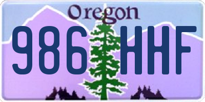 OR license plate 986HHF