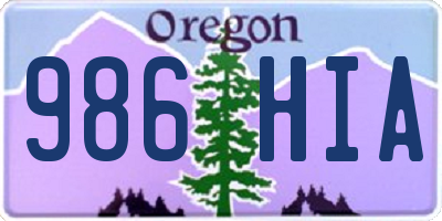 OR license plate 986HIA