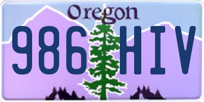 OR license plate 986HIV