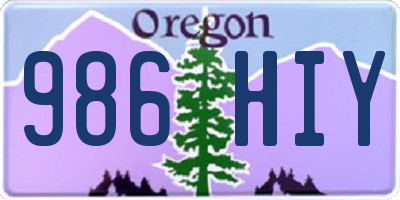 OR license plate 986HIY