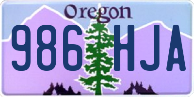 OR license plate 986HJA