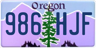 OR license plate 986HJF