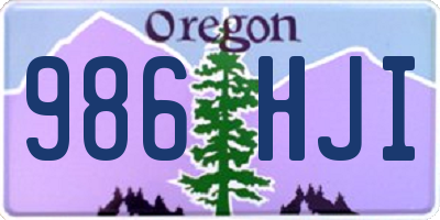 OR license plate 986HJI