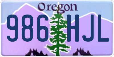OR license plate 986HJL