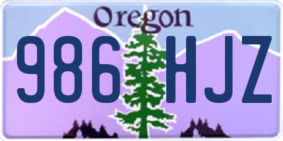 OR license plate 986HJZ