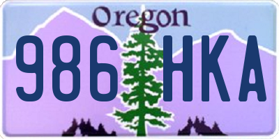 OR license plate 986HKA