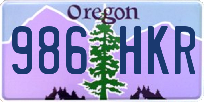 OR license plate 986HKR