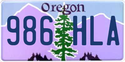 OR license plate 986HLA