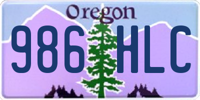 OR license plate 986HLC