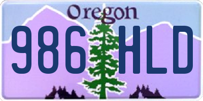 OR license plate 986HLD