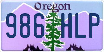 OR license plate 986HLP