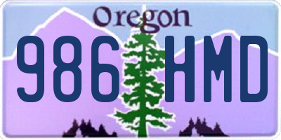 OR license plate 986HMD