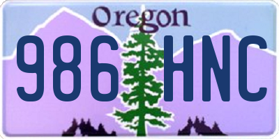 OR license plate 986HNC