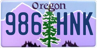 OR license plate 986HNK