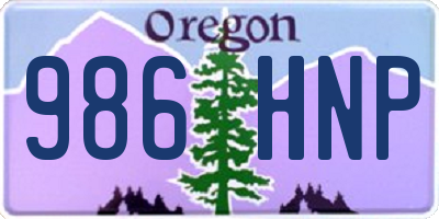 OR license plate 986HNP