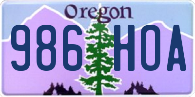 OR license plate 986HOA