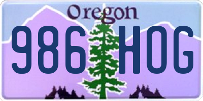 OR license plate 986HOG