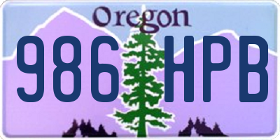 OR license plate 986HPB