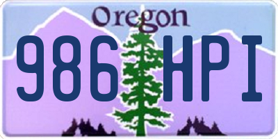 OR license plate 986HPI