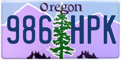 OR license plate 986HPK