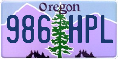 OR license plate 986HPL