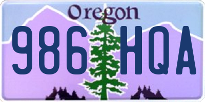 OR license plate 986HQA