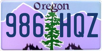 OR license plate 986HQZ