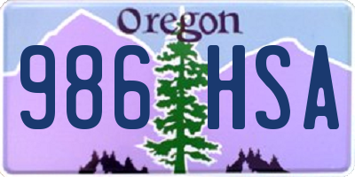 OR license plate 986HSA