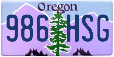 OR license plate 986HSG
