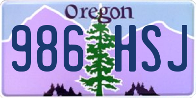 OR license plate 986HSJ