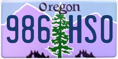 OR license plate 986HSO