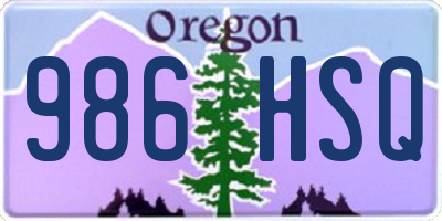 OR license plate 986HSQ