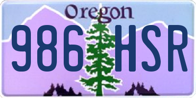 OR license plate 986HSR