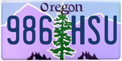 OR license plate 986HSU