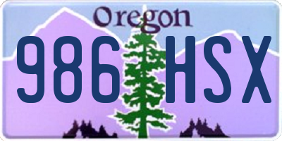 OR license plate 986HSX