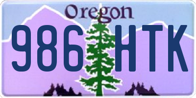 OR license plate 986HTK