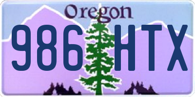 OR license plate 986HTX