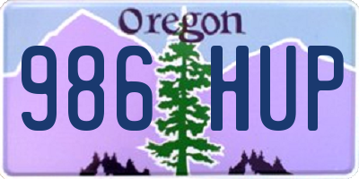 OR license plate 986HUP