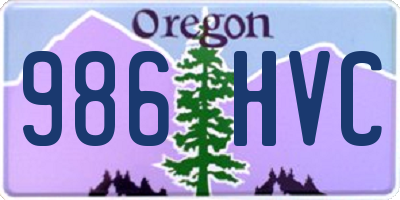 OR license plate 986HVC