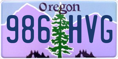 OR license plate 986HVG