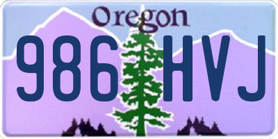 OR license plate 986HVJ
