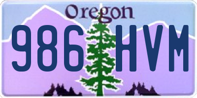 OR license plate 986HVM