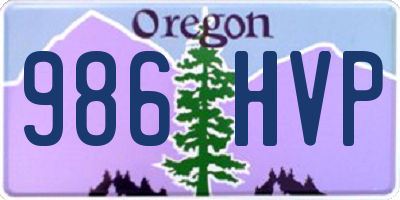 OR license plate 986HVP