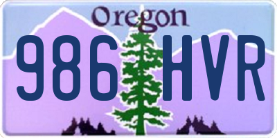 OR license plate 986HVR